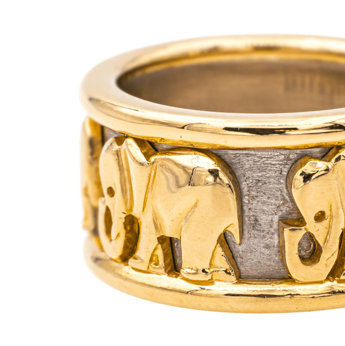 Bague Bandeau CARTIER "Éléphant" en or jaune et or blanc - Image 3