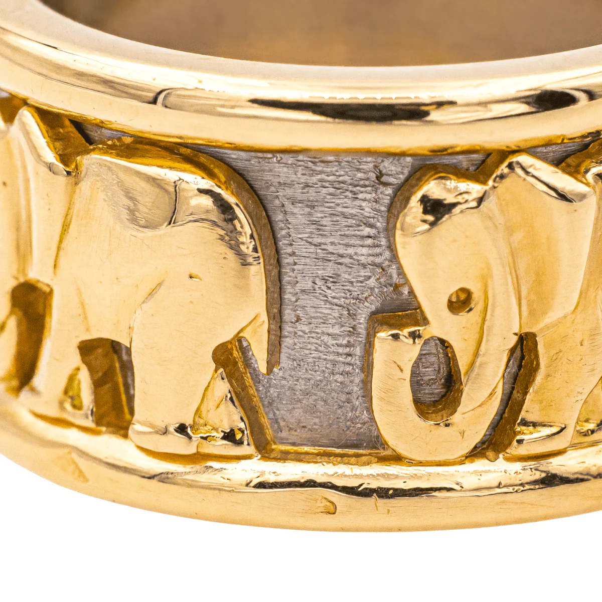 Bague Bandeau CARTIER "Éléphant" en or jaune et or blanc - Image 4