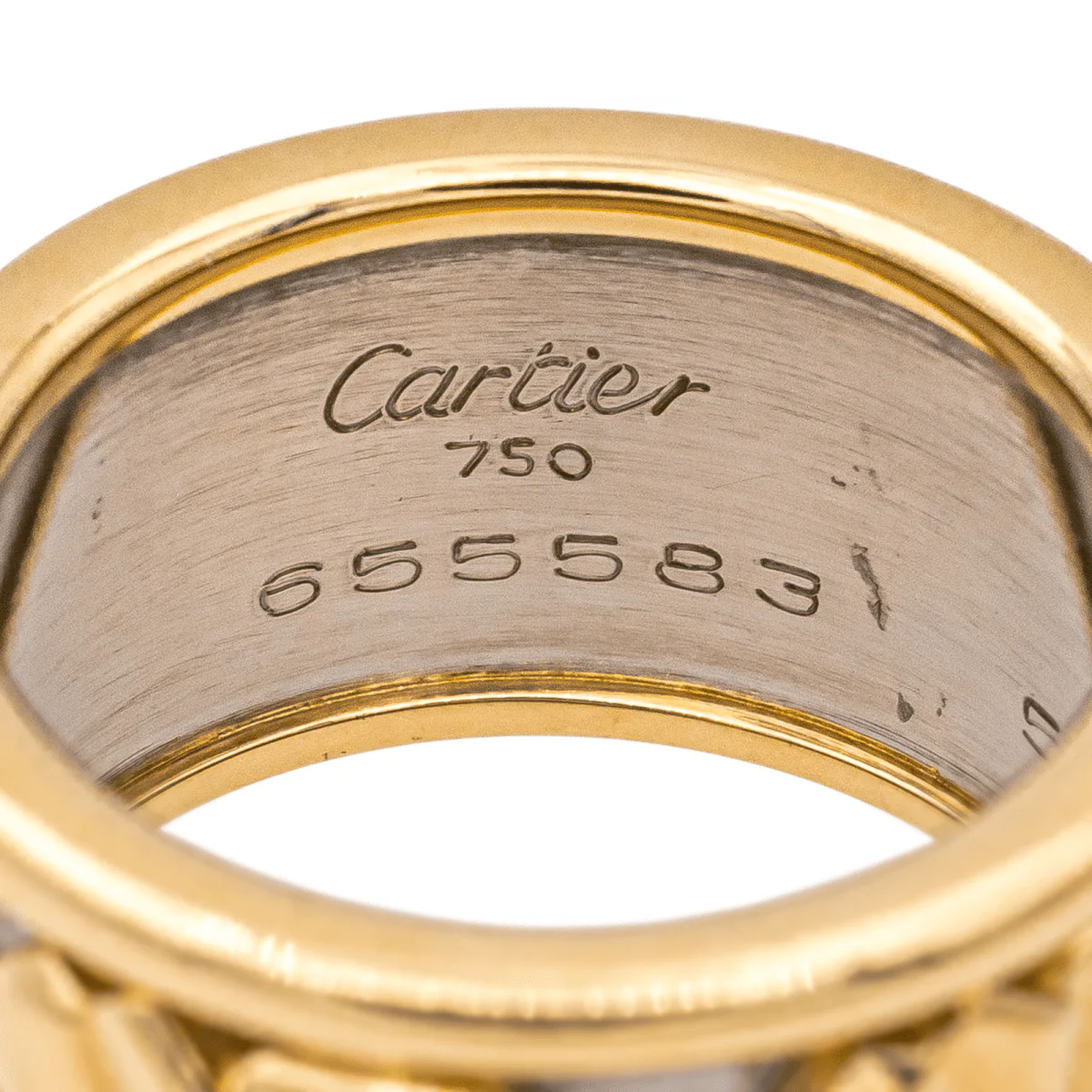 Bague Bandeau CARTIER "Éléphant" en or jaune et or blanc - Image 5