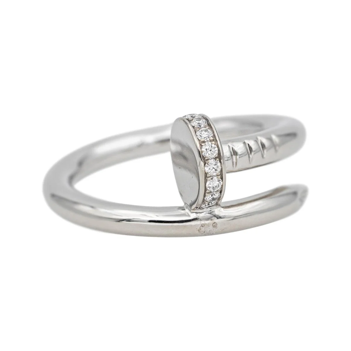 Bague Jonc CARTIER "Juste un Clou" en or blanc et diamants - Image 6