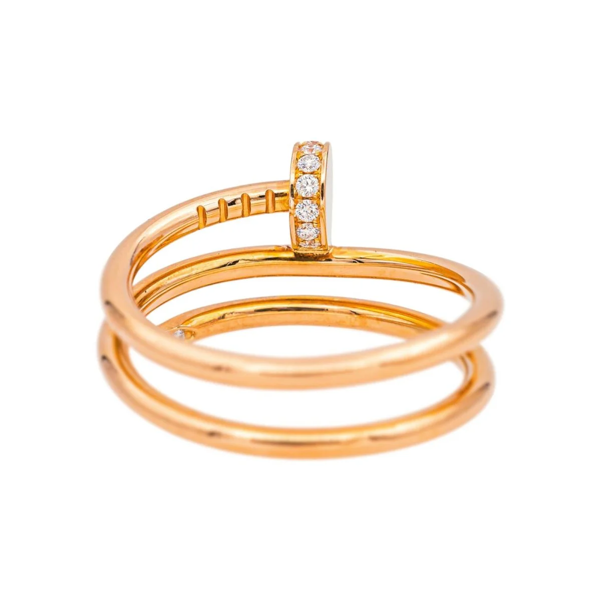 Bague Jonc CARTIER "Juste un clou" en or rose et diamants - Image 5