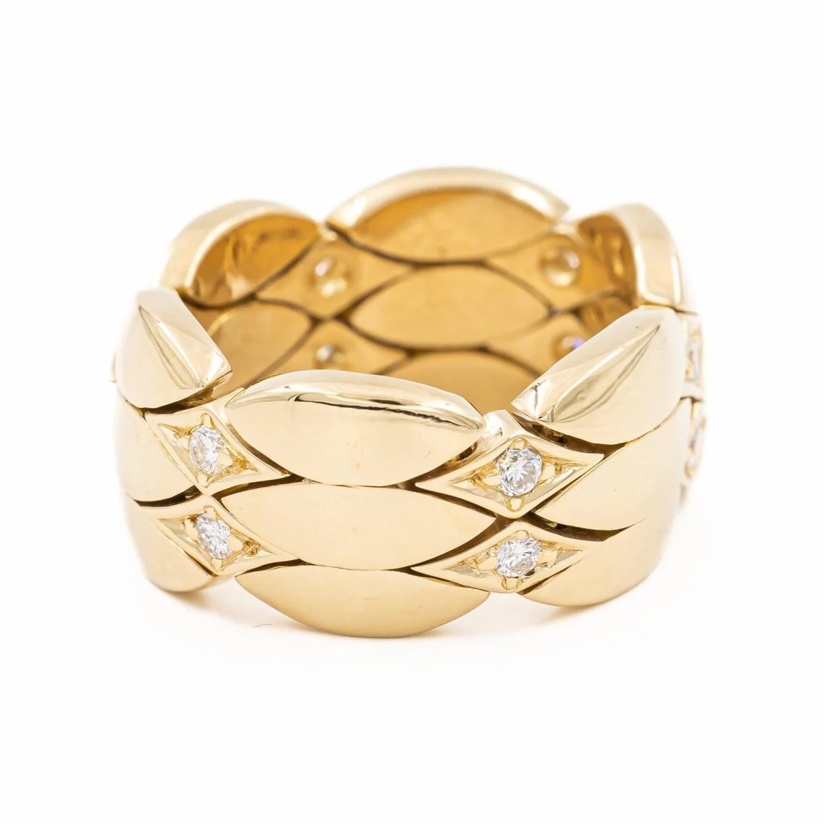 Bague Bandeau CARTIER en or jaune et diamants - Image 3