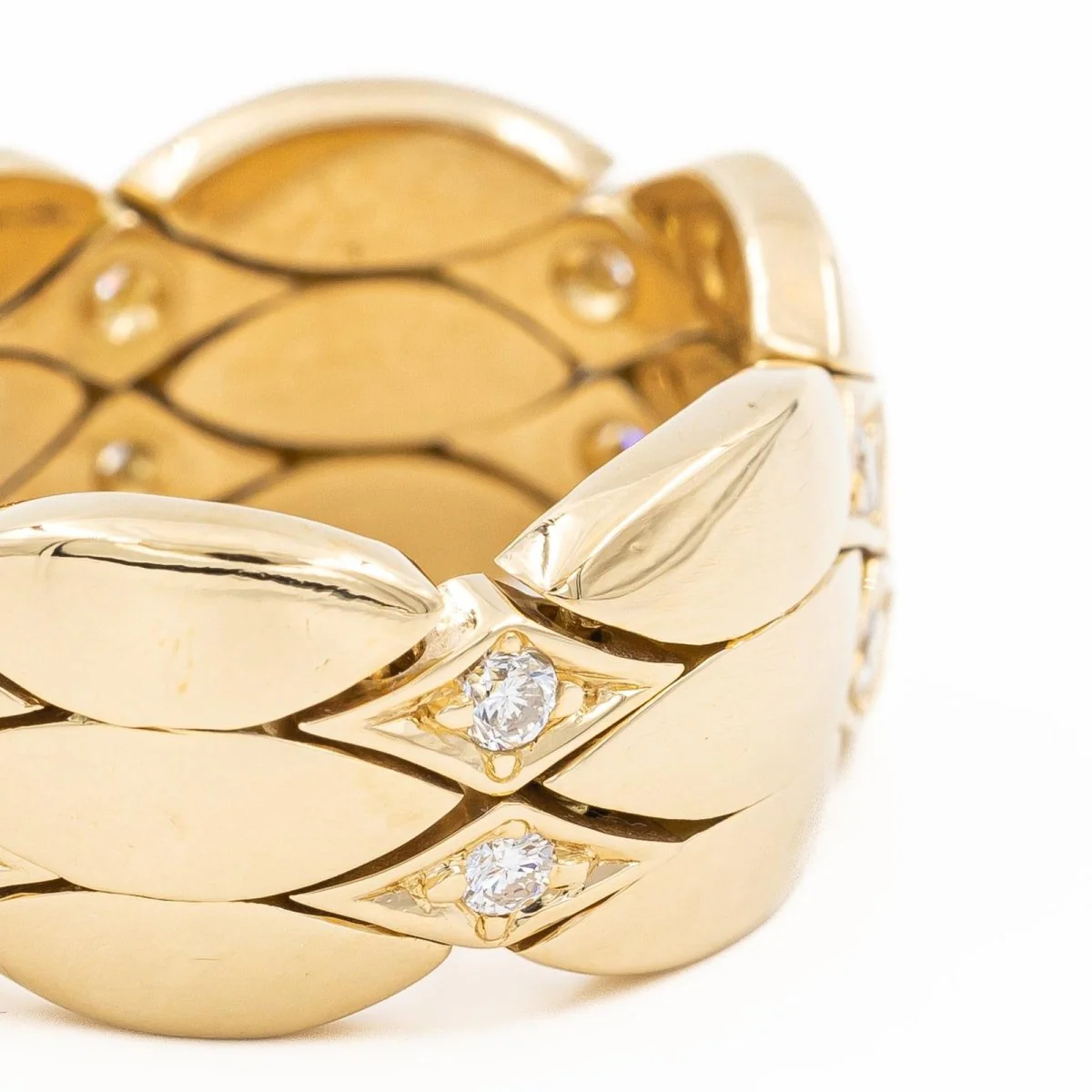 Bague Bandeau CARTIER en or jaune et diamants - Image 4