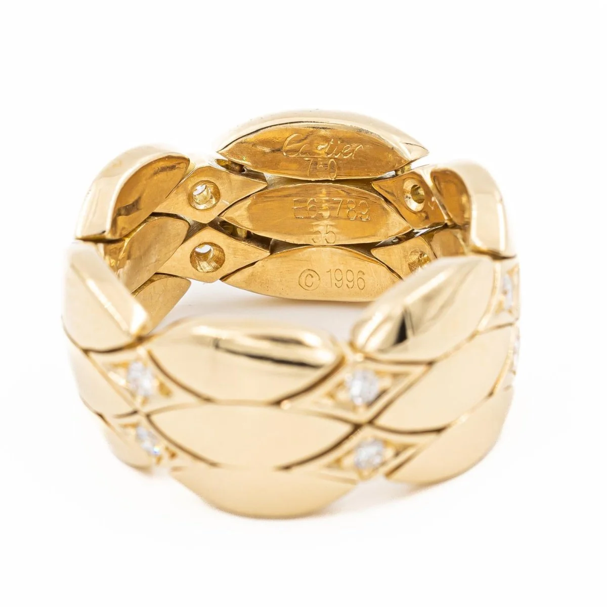 Bague Bandeau CARTIER en or jaune et diamants - Image 5
