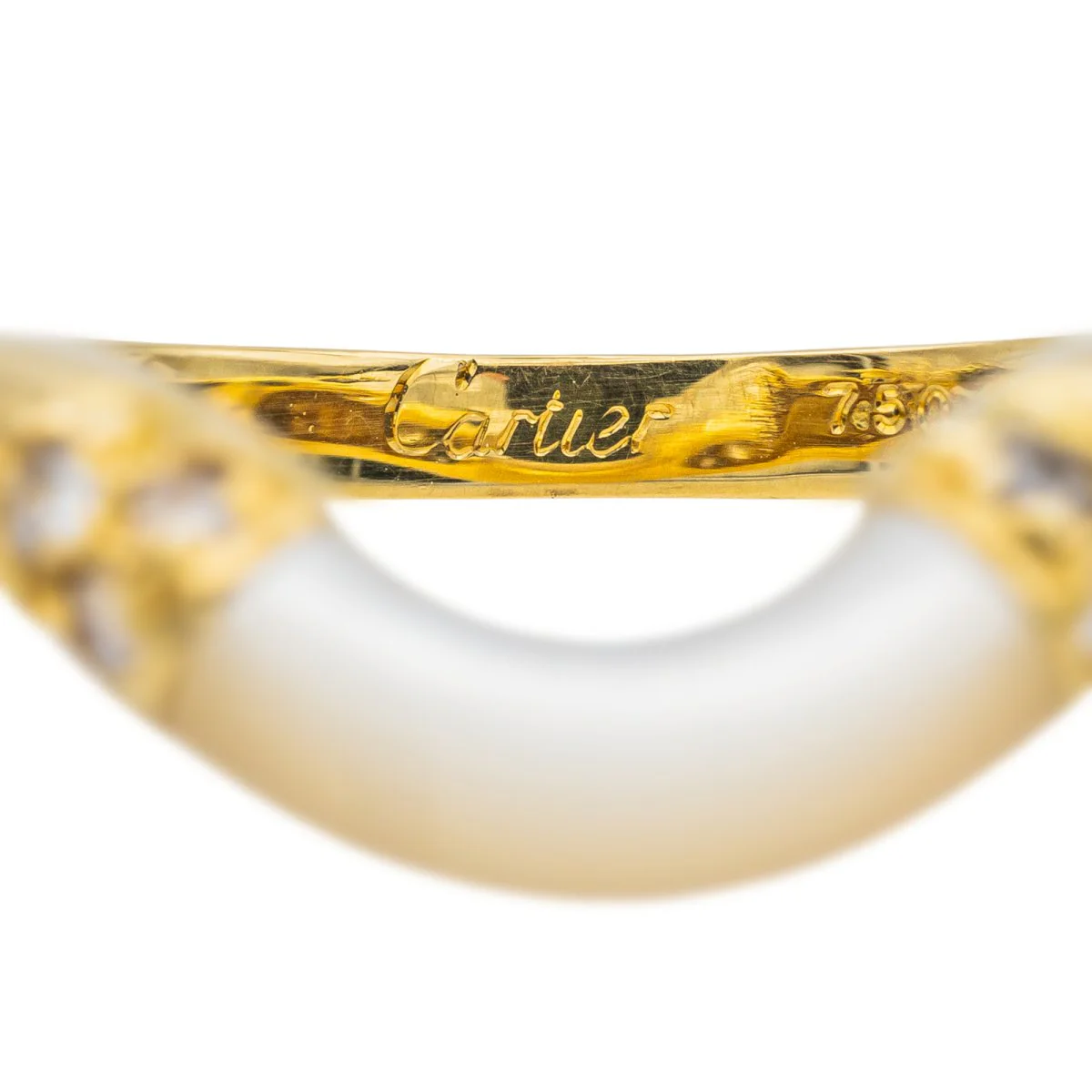 Bague CARTIER en or jaune, pierre de lune et diamants - Image 4