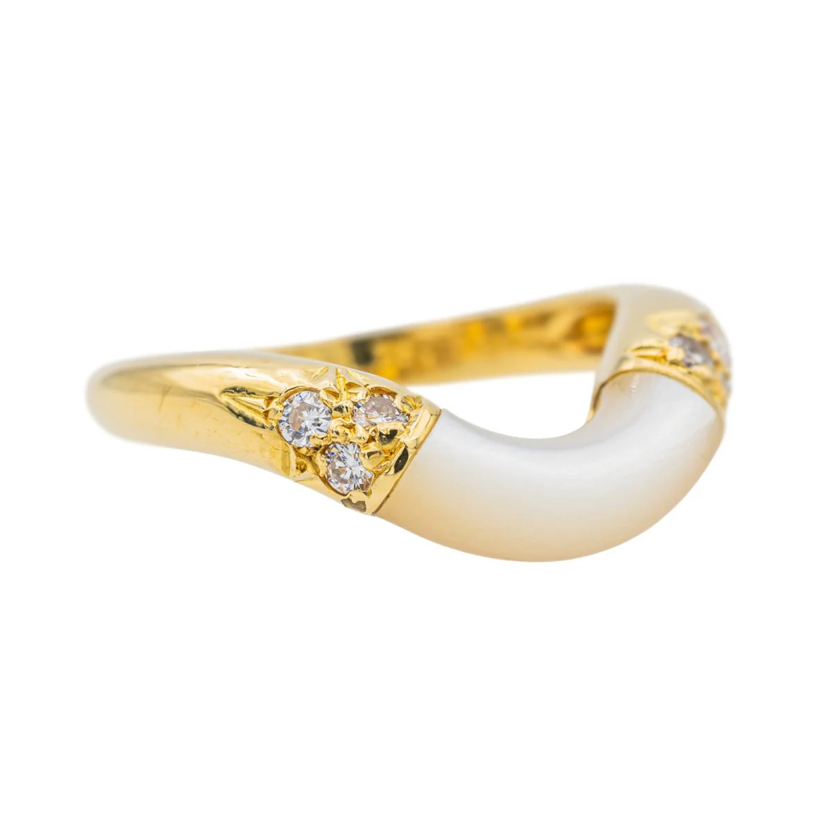 Bague CARTIER en or jaune, pierre de lune et diamants - Image 8