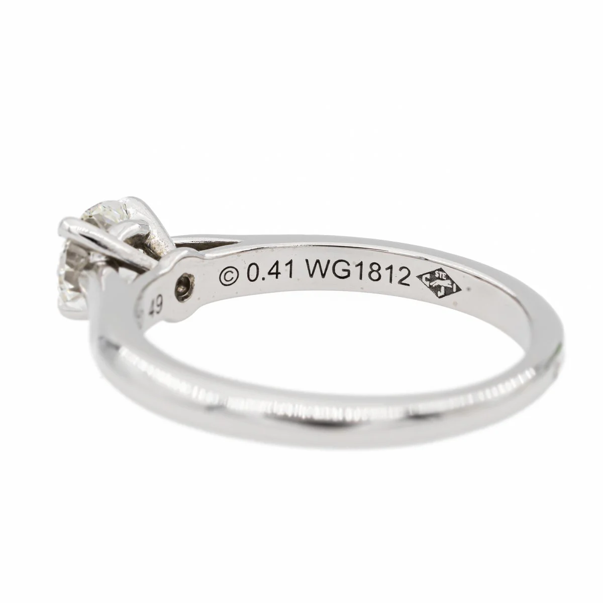 Bague Solitaire CARTIER "1895" en Platine et Diamant - Image 7