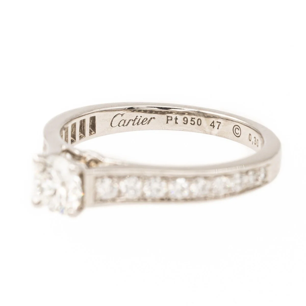 Bague Solitaire CARTIER 1895 en platine et diamant - Image 6