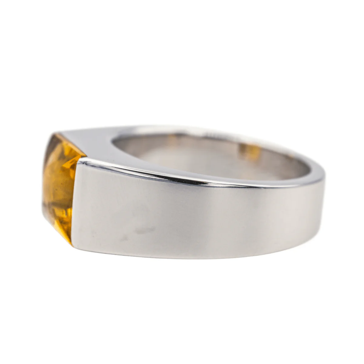 Bague Tank CARTIER en or blanc et citrine - Image 4