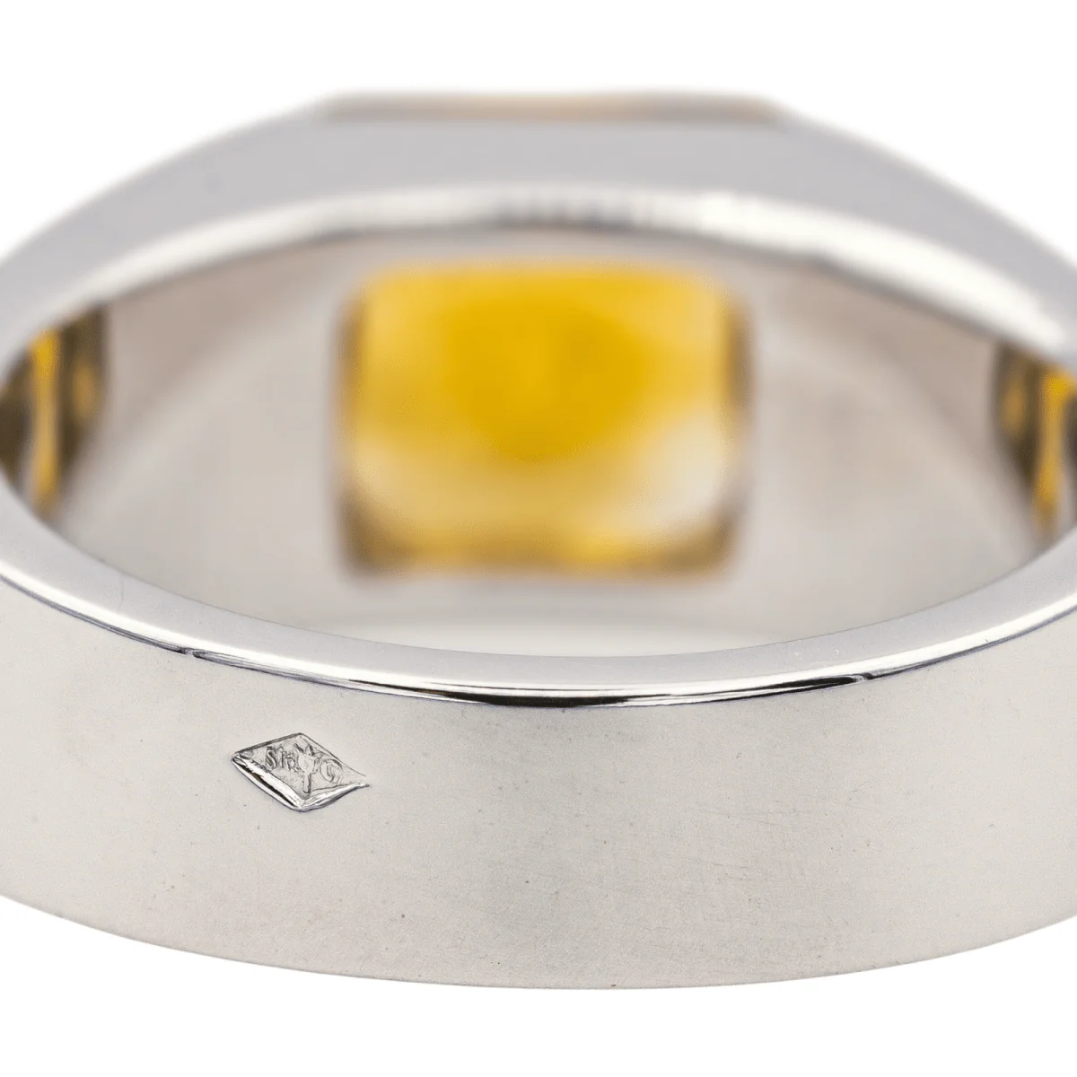 Bague Tank CARTIER en or blanc et citrine - Image 6