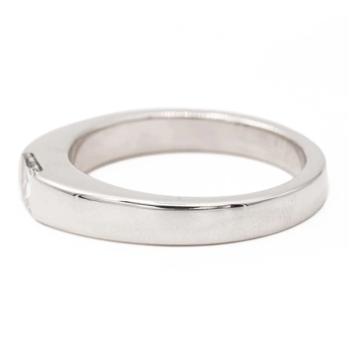 Bague Solitaire CARTIER "Tank" en or blanc et diamant - Image 3