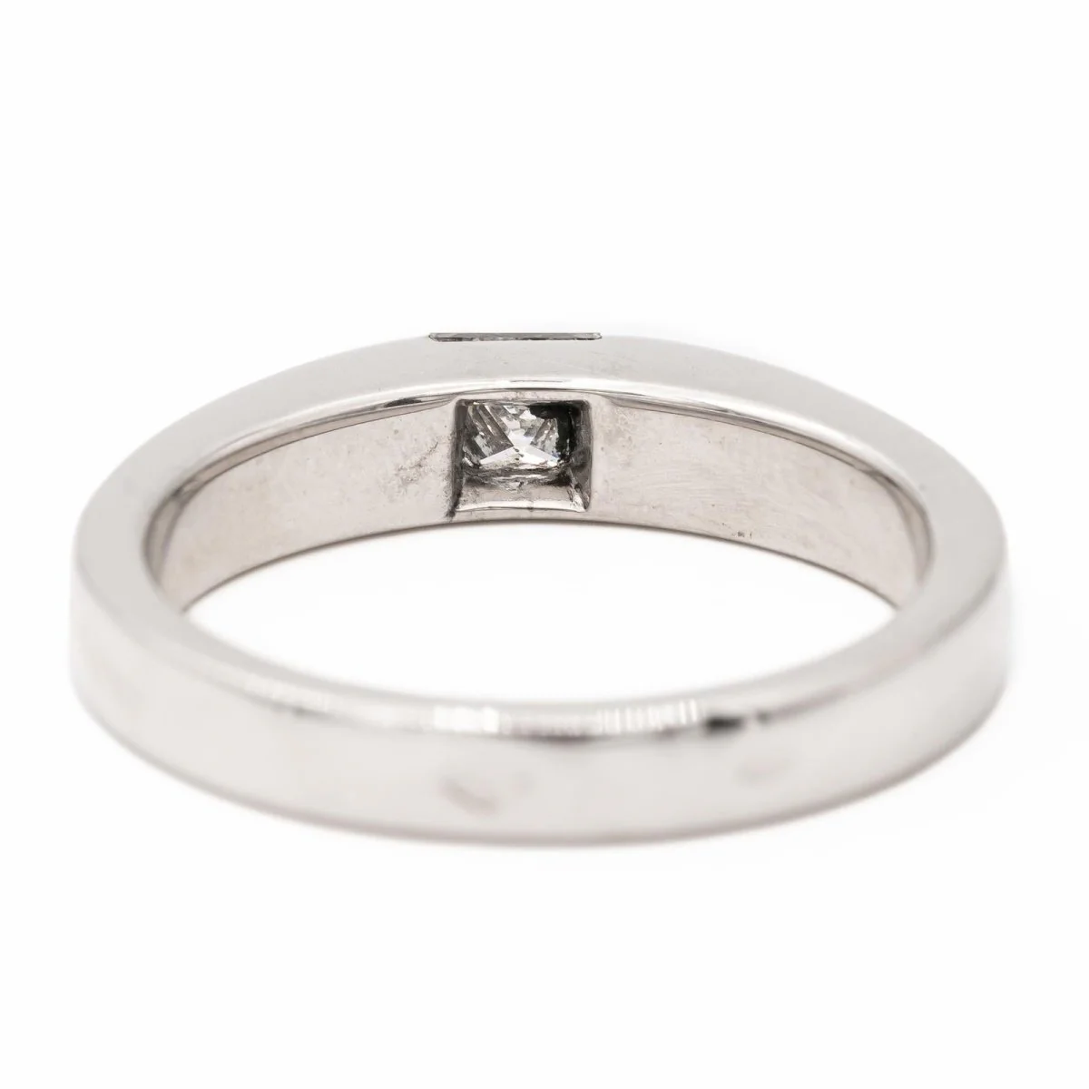 Bague Solitaire CARTIER "Tank" en or blanc et diamant - Image 4