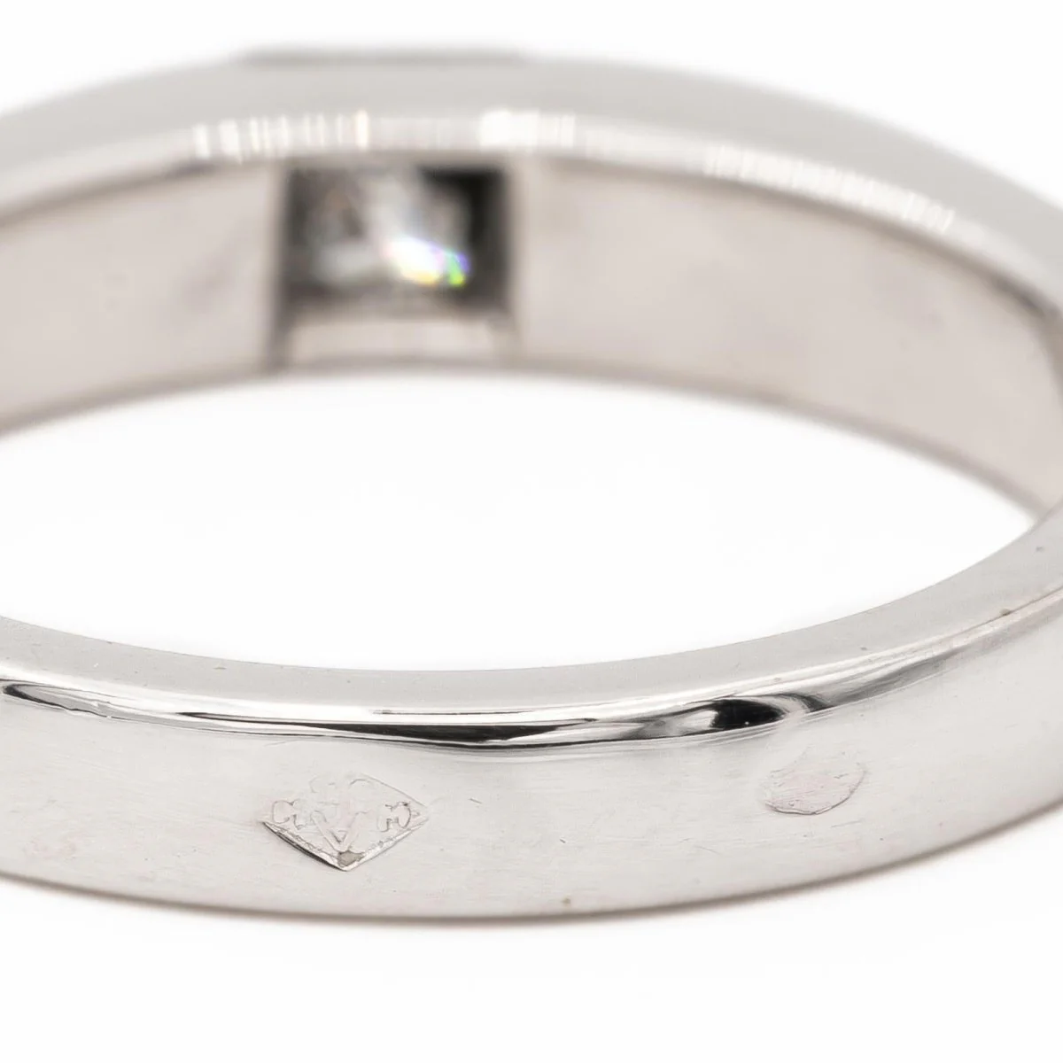 Bague Solitaire CARTIER "Tank" en or blanc et diamant - Image 5