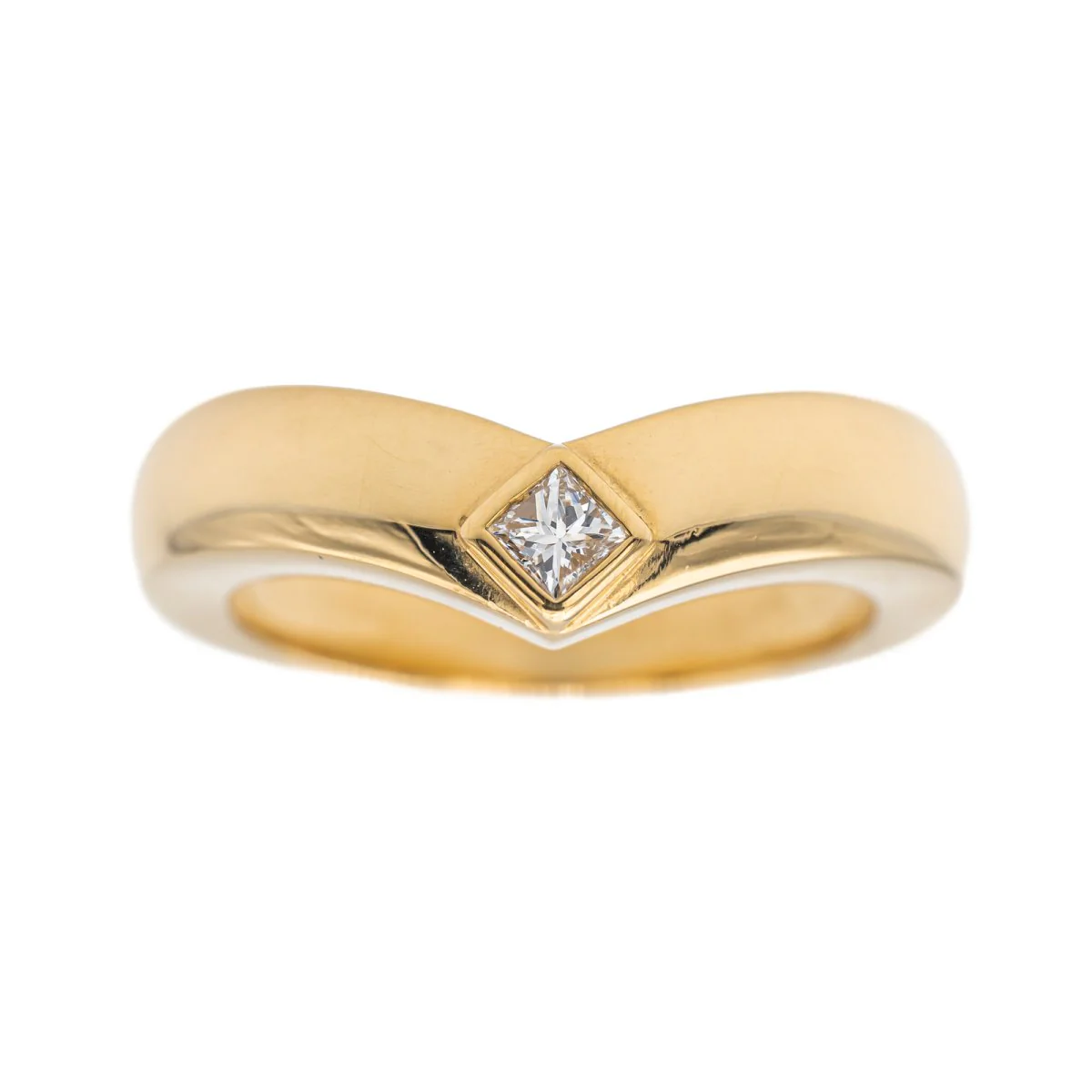 Bague CARTIER "Solitaire Triangle" en or jaune et diamant - Image 9
