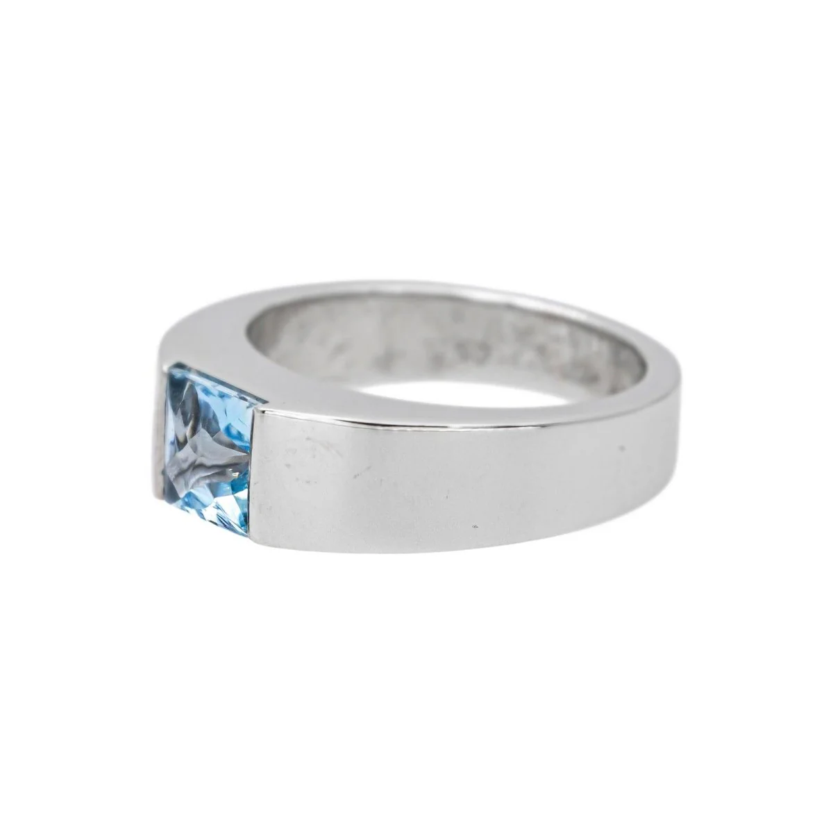 Bague Tank CARTIER "Tank" en or blanc et aigue-marine - Image 4