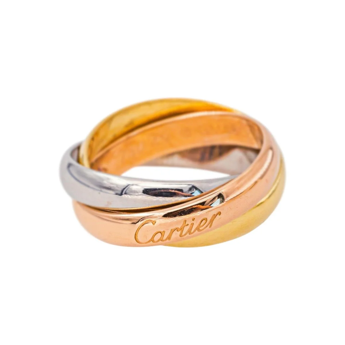 Bague Alliance CARTIER "Trinity" en or blanc, or jaune et or rose