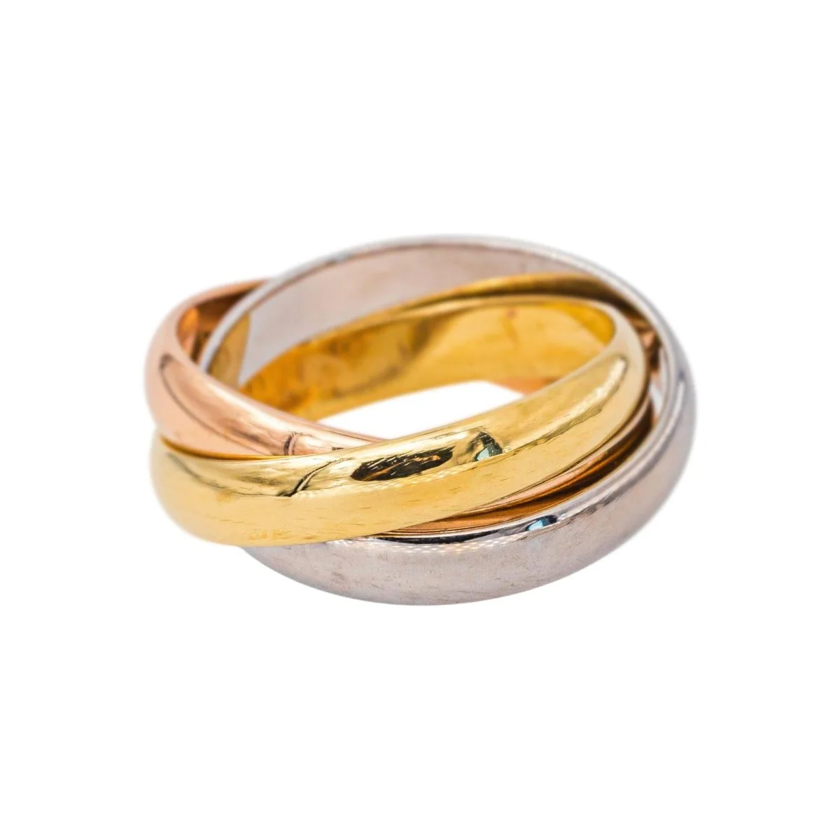 Bague Alliance CARTIER "Trinity" en or blanc, or jaune et or rose - Image 3