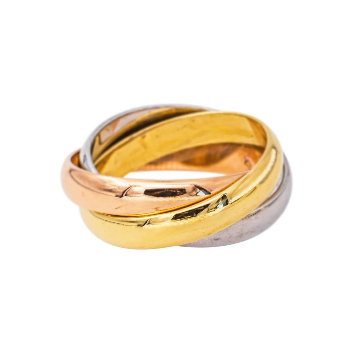 Bague Alliance CARTIER "Trinity" en or blanc, or jaune et or rose - Image 5