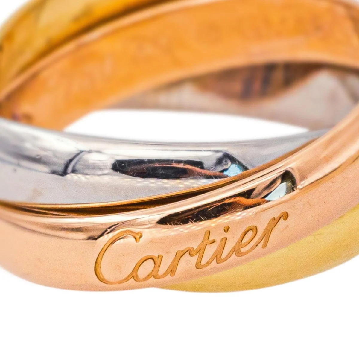 Bague Alliance CARTIER "Trinity" en or blanc, or jaune et or rose - Image 6
