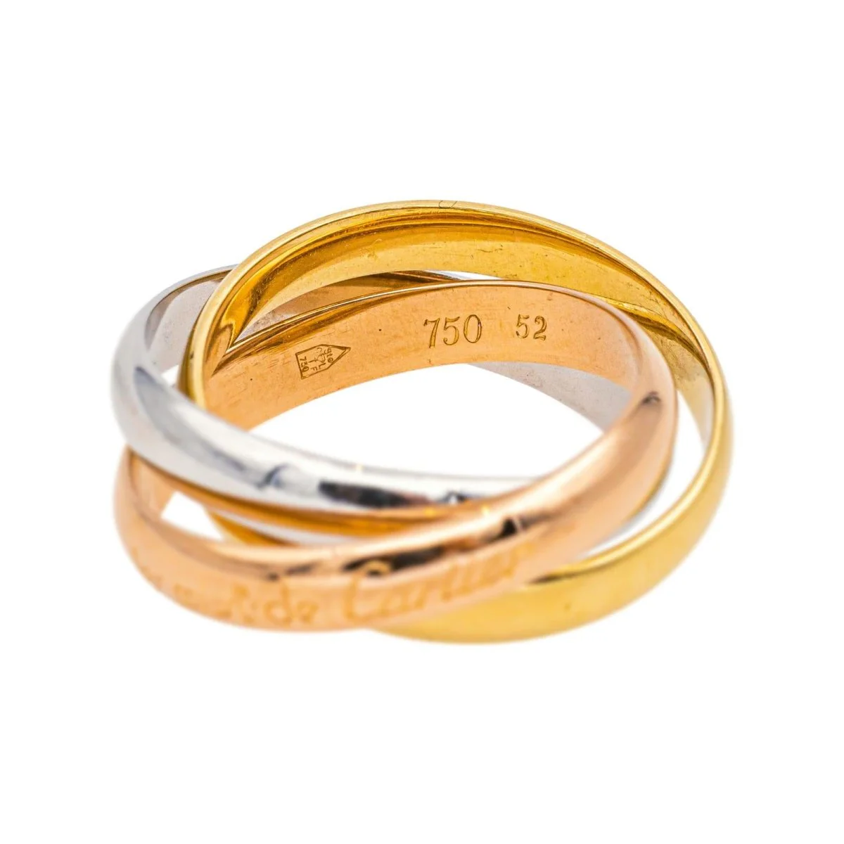 Bague Alliance CARTIER "Trinity" en or rose, or jaune et or blanc - Image 6