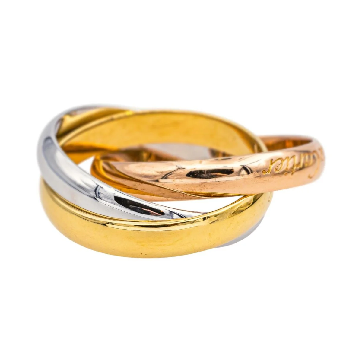 Bague Alliance CARTIER "Trinity" en or jaune, or blanc et or rose - Image 3