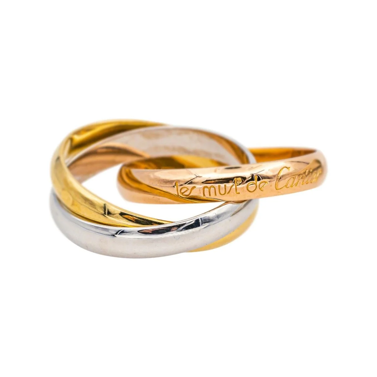 Bague Alliance CARTIER "Trinity" en or jaune, or blanc et or rose - Image 3
