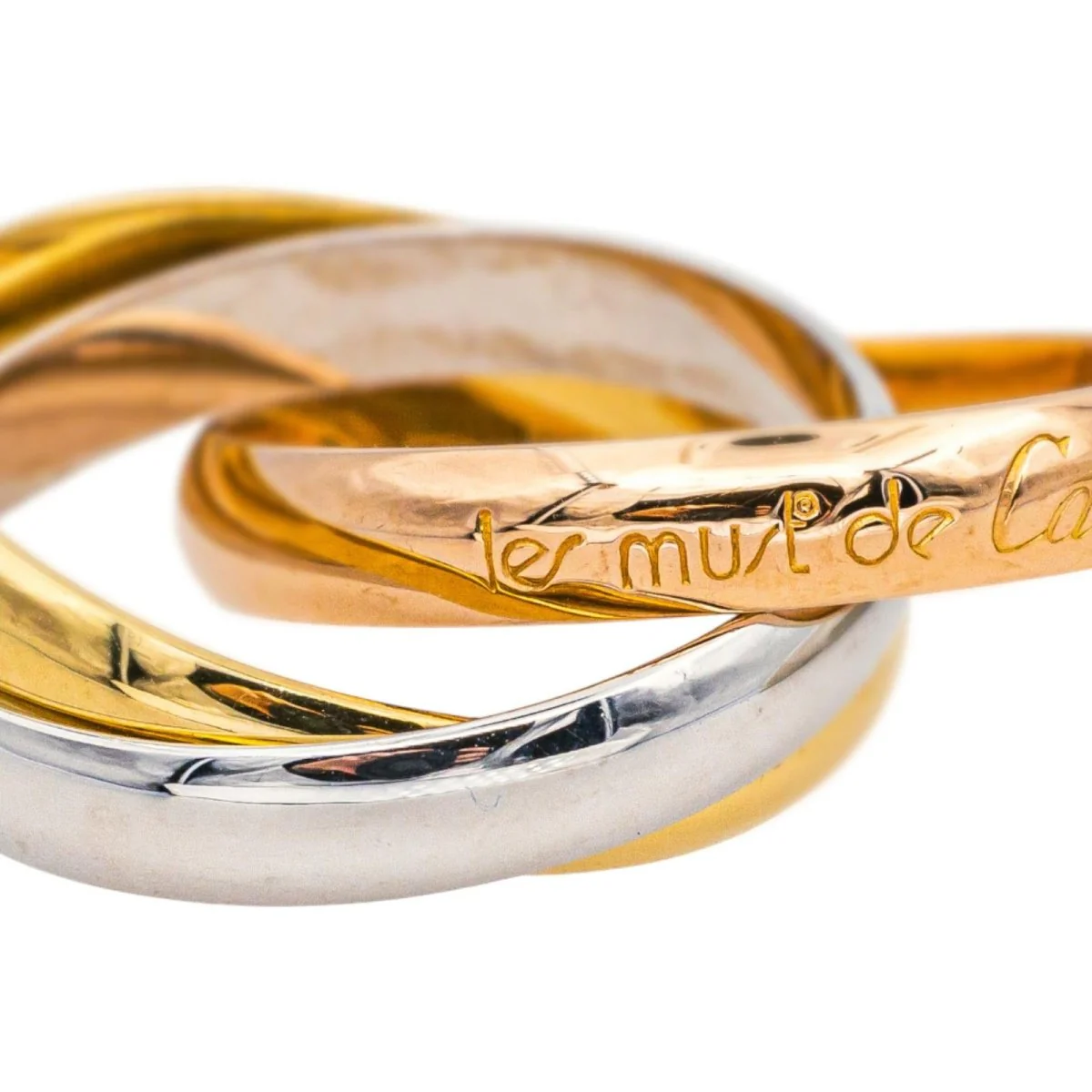 Bague Alliance CARTIER "Trinity" en or jaune, or blanc et or rose - Image 7