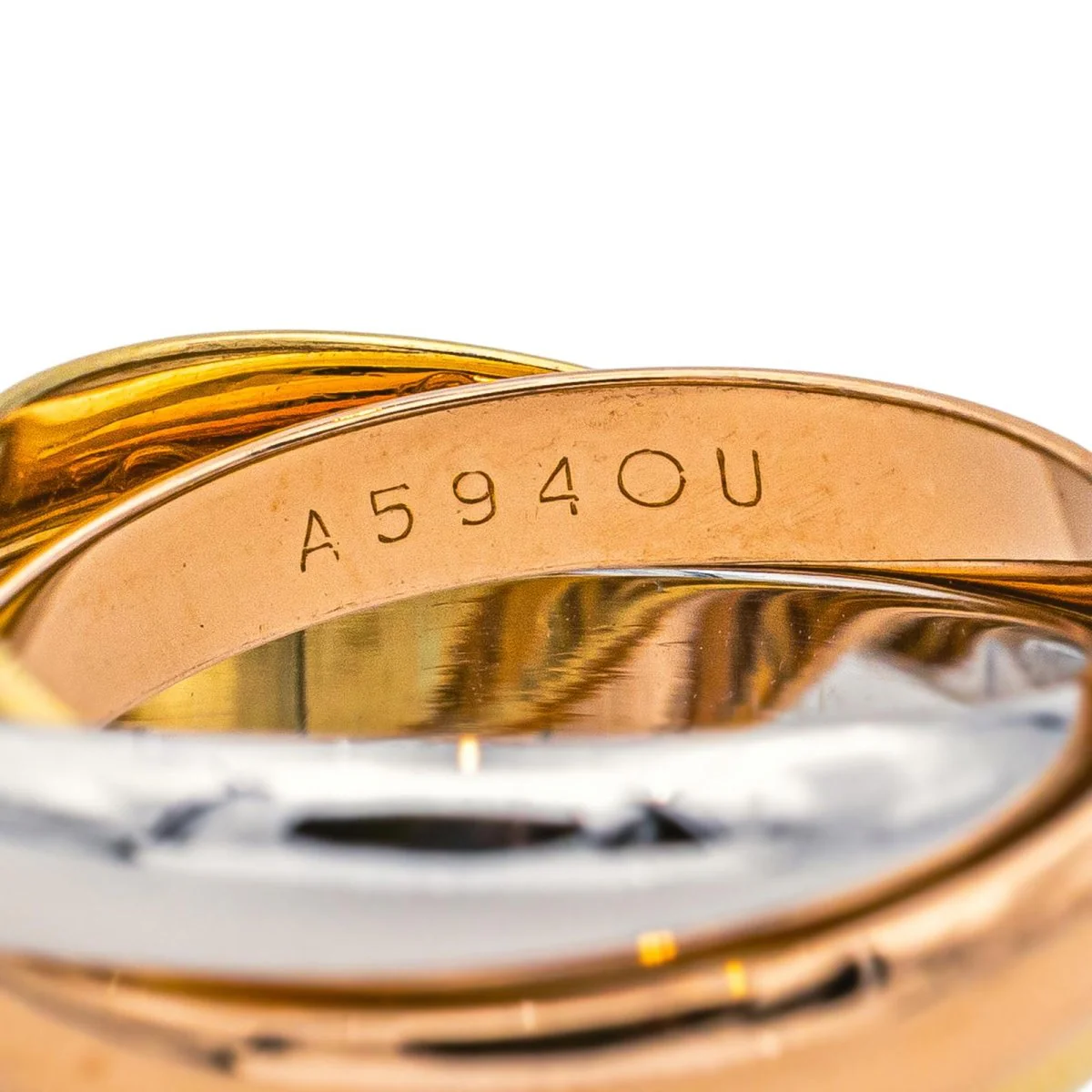 Bague Alliance CARTIER "Trinity" en or jaune, or blanc et or rose - Image 4