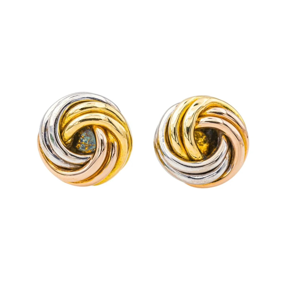 Boucles d'oreilles CARTIER "Trinity" en or jaune, or blanc et or rose