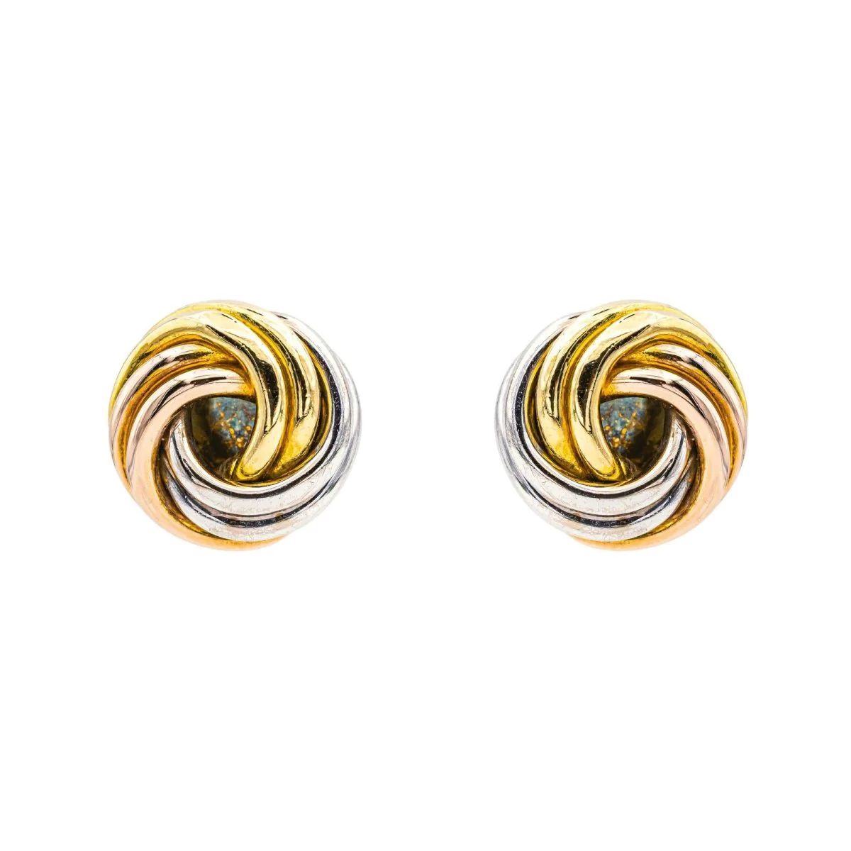 Boucles d'oreilles CARTIER "Trinity" en or jaune, or blanc et or rose - Image 3