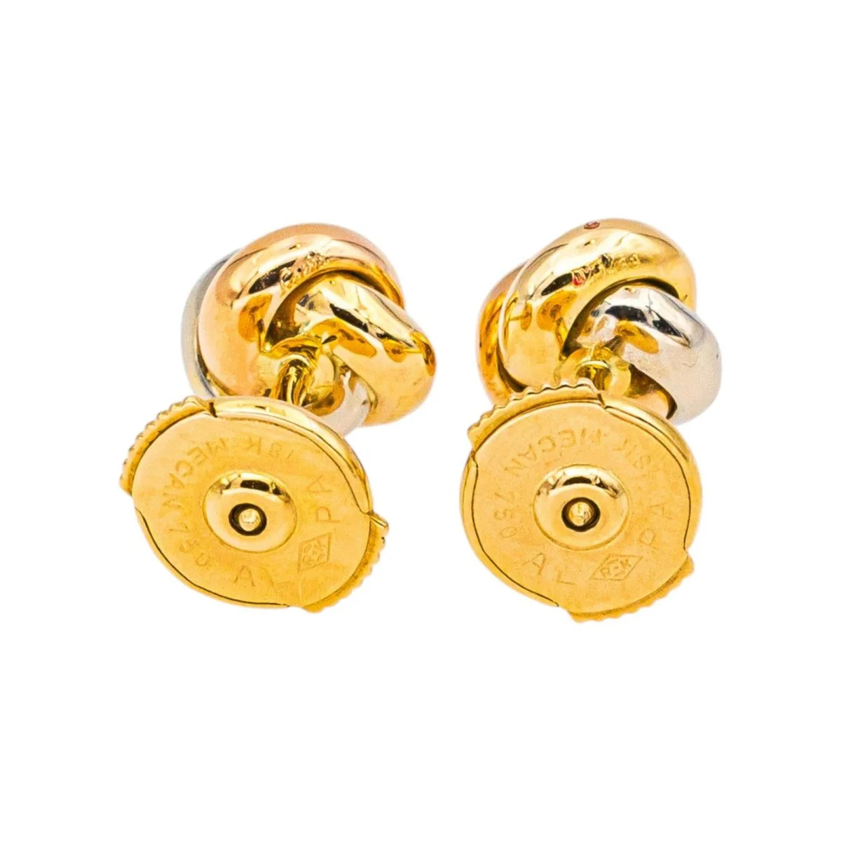 Boucles d'oreilles Puces CARTIER "Trinity" en or blanc, or jaune, or rose et diamants - Image 5
