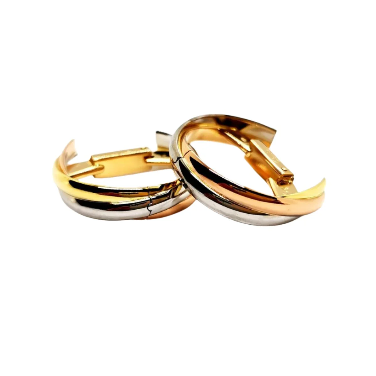 Boutons de manchette CARTIER "Trinity" en or jaune, or blanc et or rose - Image 4