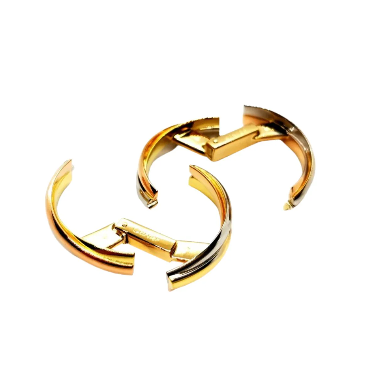 Boutons de manchette CARTIER "Trinity" en or jaune, or blanc et or rose - Image 6