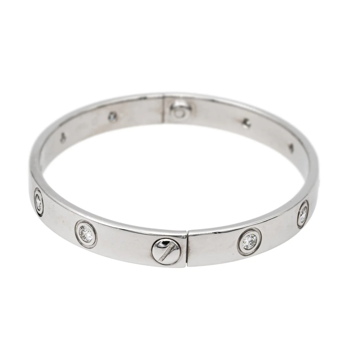 Cartier Bracelet Jonc Love Or blanc Diamant - Image 8