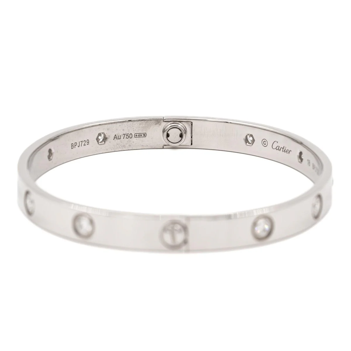 Bracelet Jonc CARTIER "Love" en or blanc et diamants - Image 5