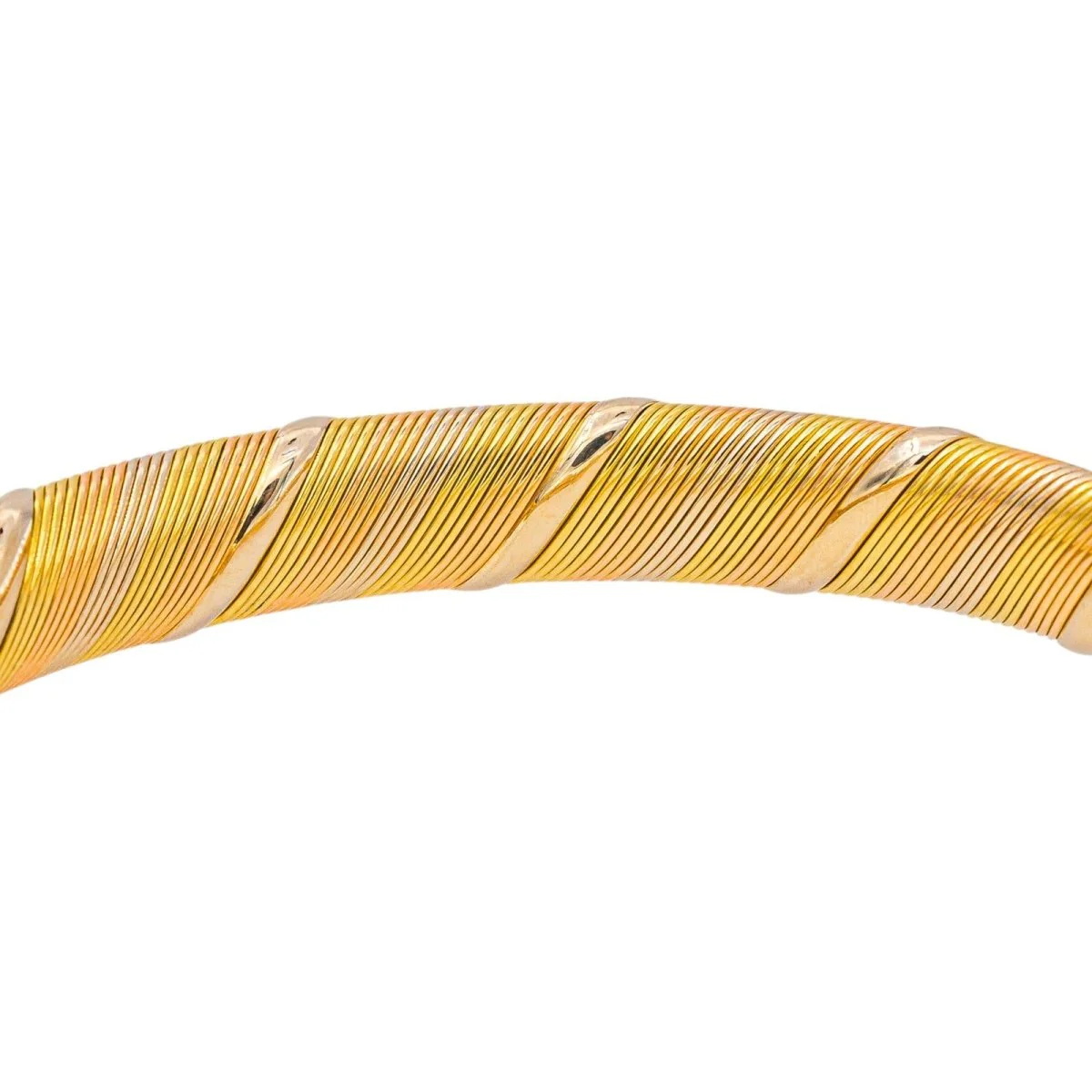 Bracelet Jonc CARTIER " Double Panthère" en or blanc, or jaune et or rose - Image 6