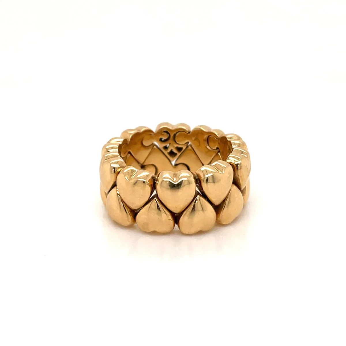 Cartier Diamond Double Coeurs Gold Band Ring - Image 11