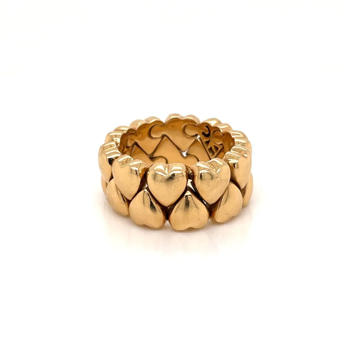 Cartier Diamond Double Coeurs Gold Band Ring - Image 2