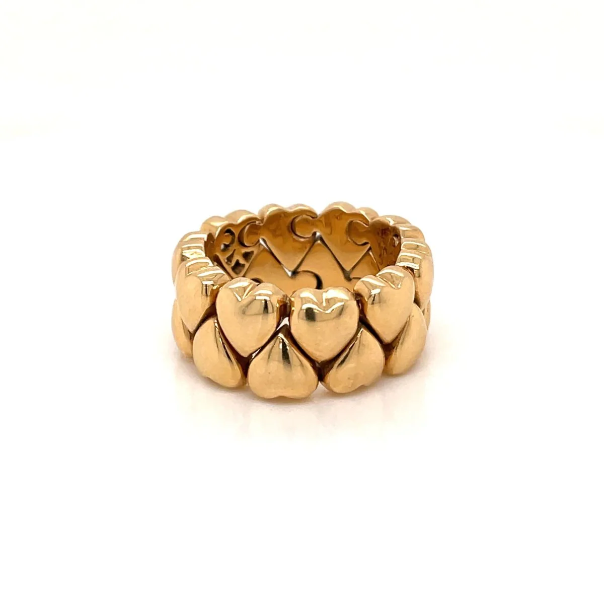 Cartier Diamond Double Coeurs Gold Band Ring - Image 3