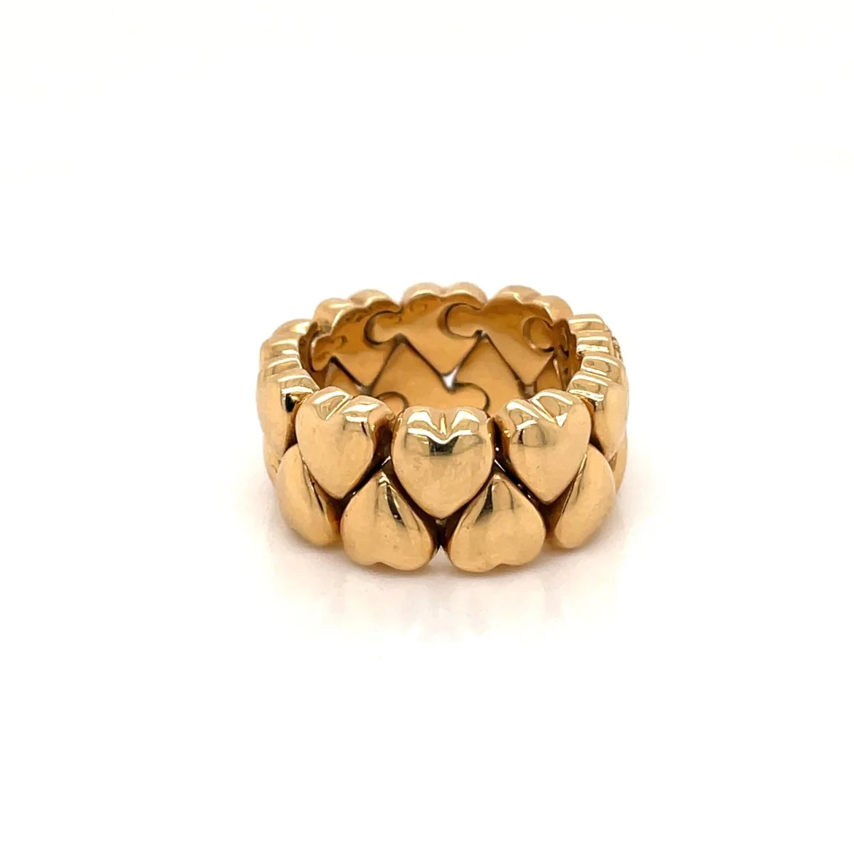 Cartier Diamond Double Coeurs Gold Band Ring - Image 4