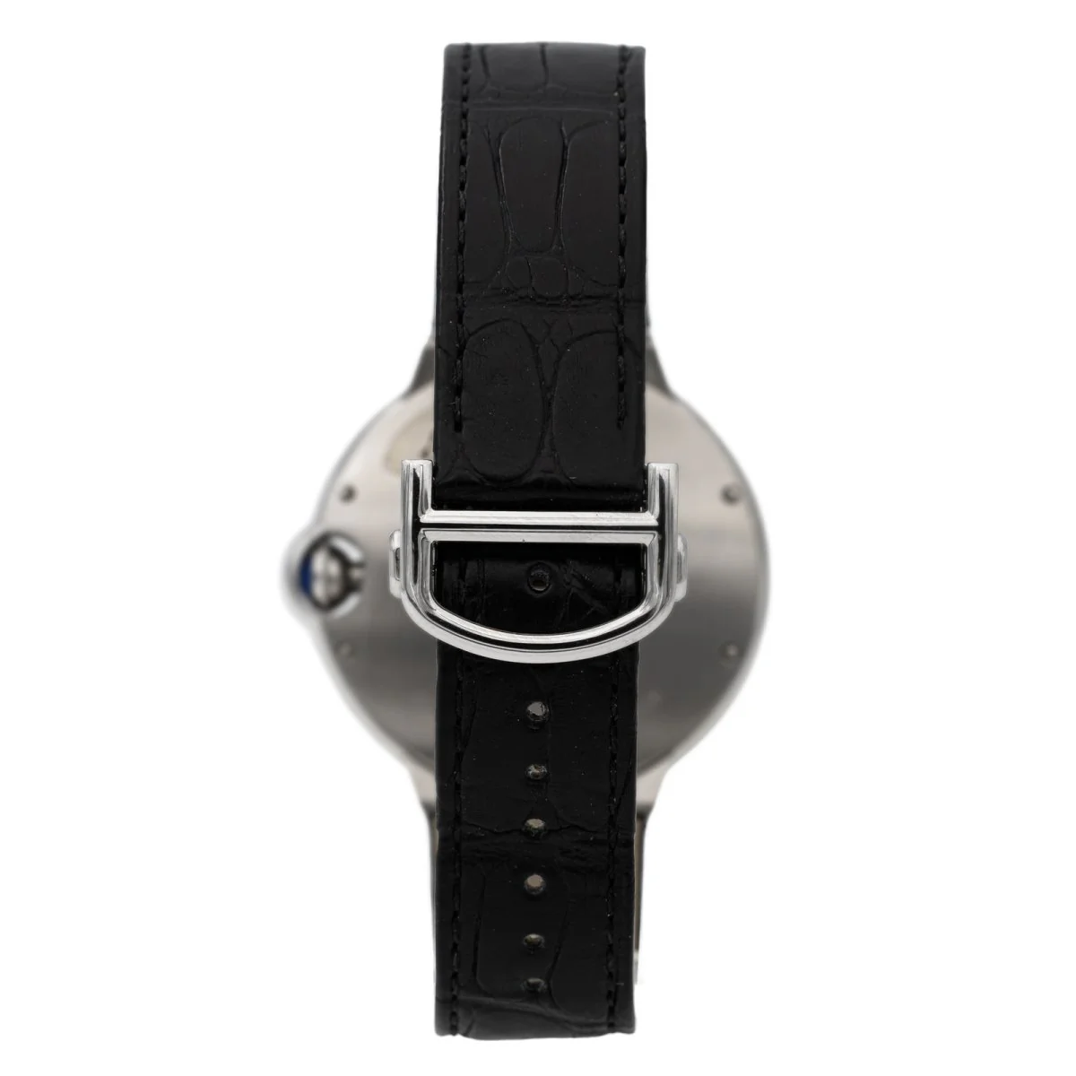 Montre CARTIER "Ballon bleu" en acier, alligator et verre saphir - Image 4