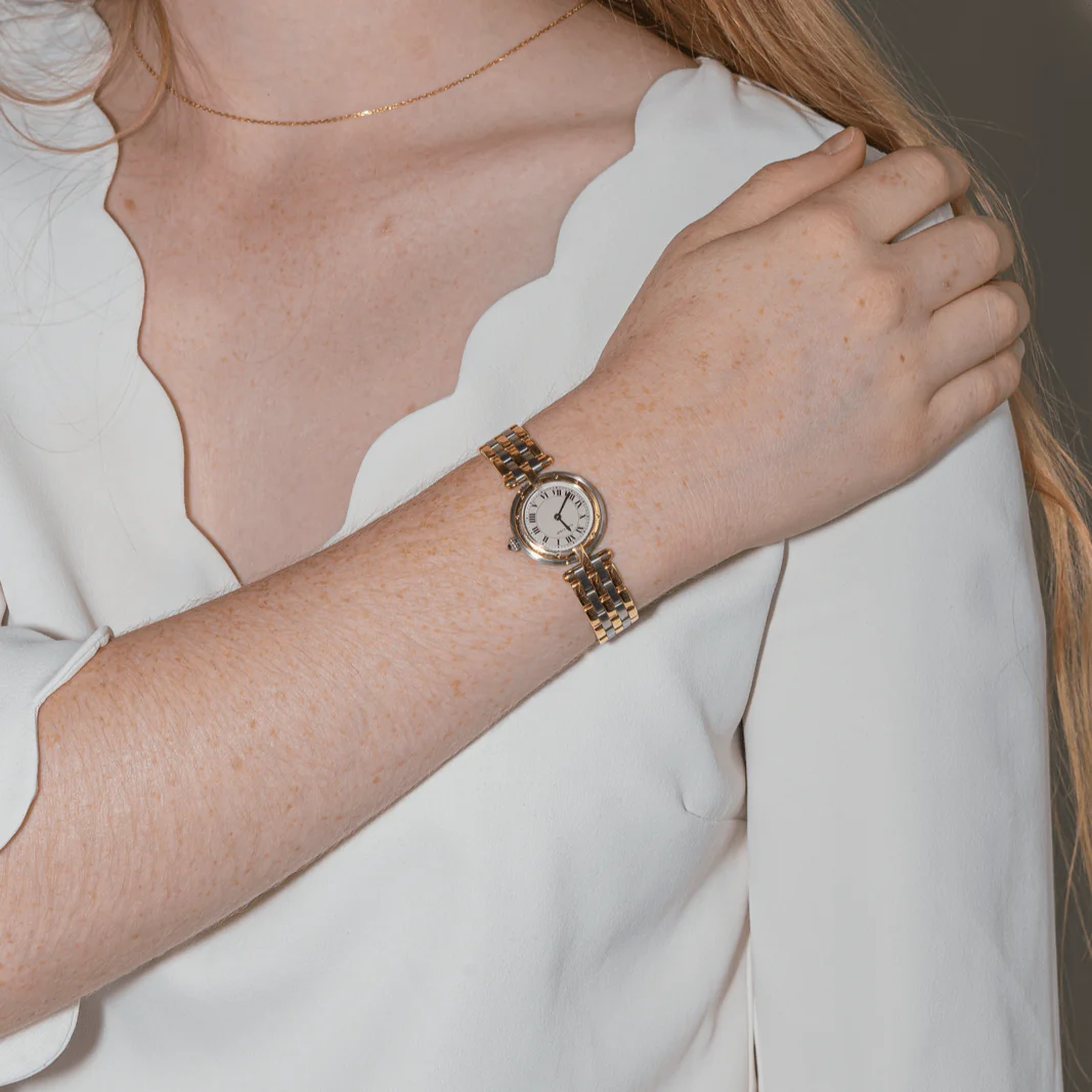 Montre CARTIER "Panthère" en or jaune, acier et quartz - Image 2