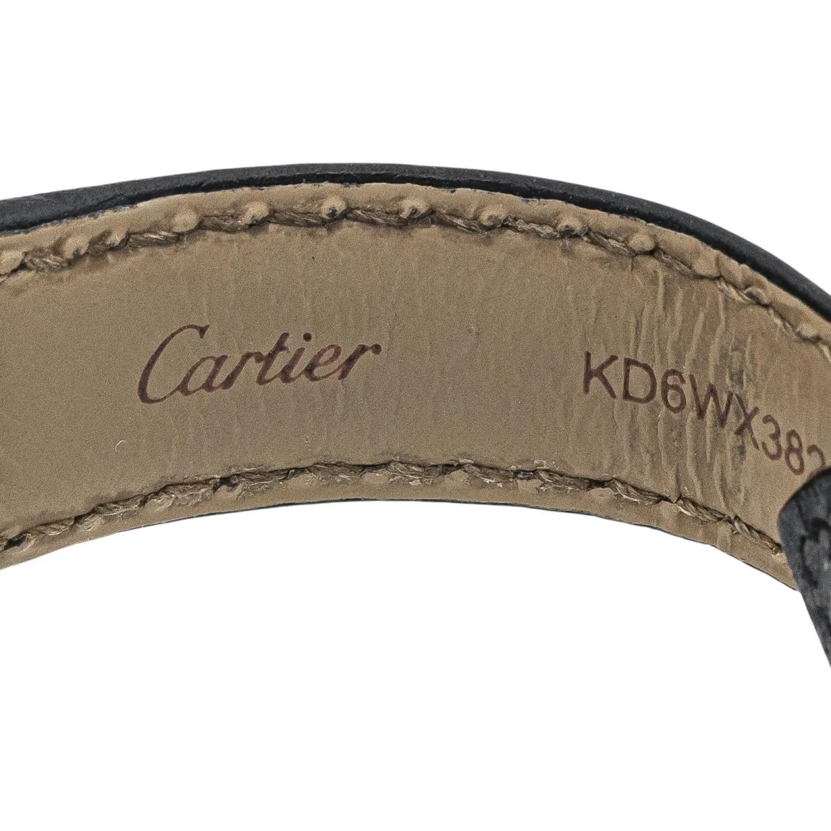 Montre CARTIER "Ronde Solo" en acier, argent, spinelle et cuir - Image 9
