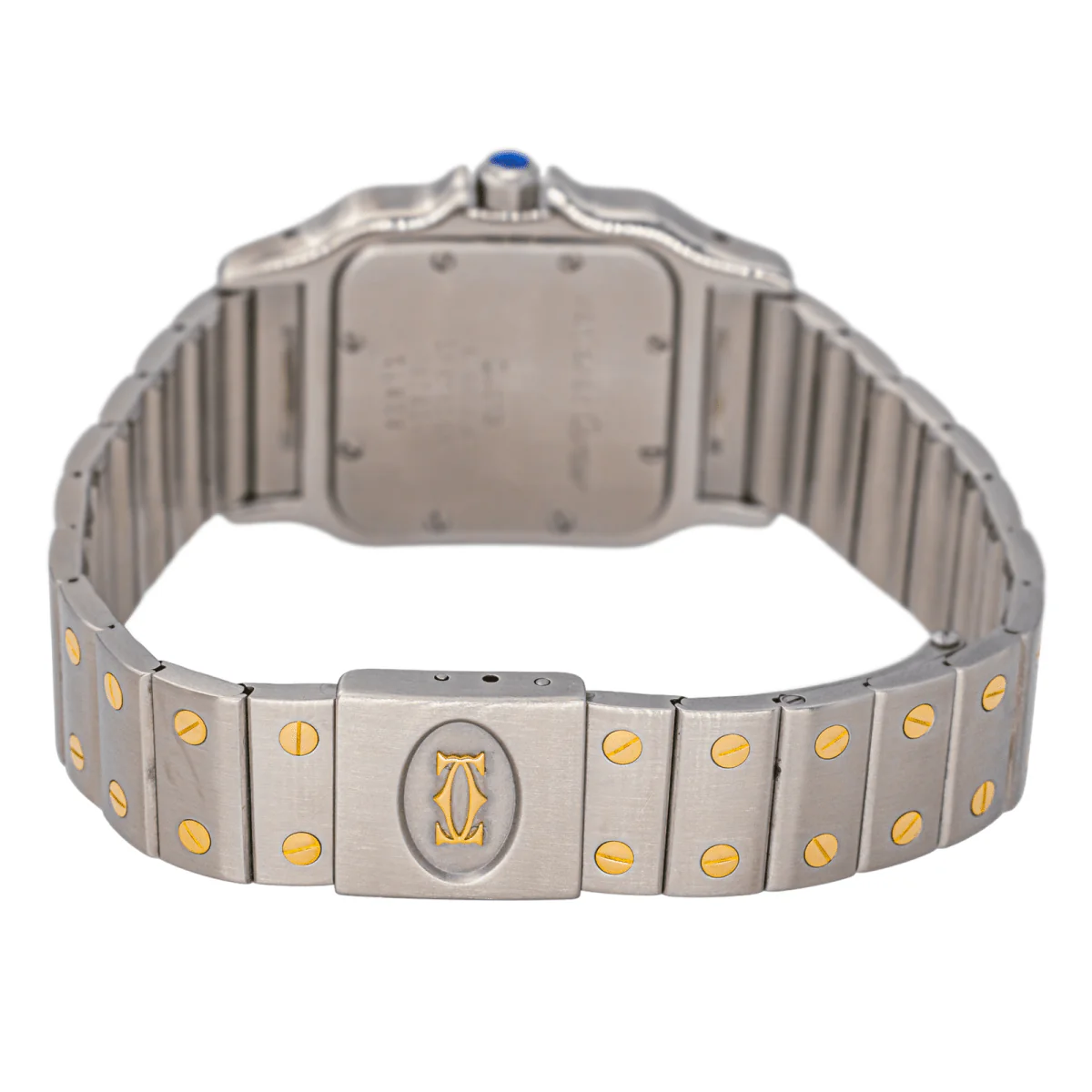 Montre CARTIER "Santos" en or jaune, acier et quartz - Image 5