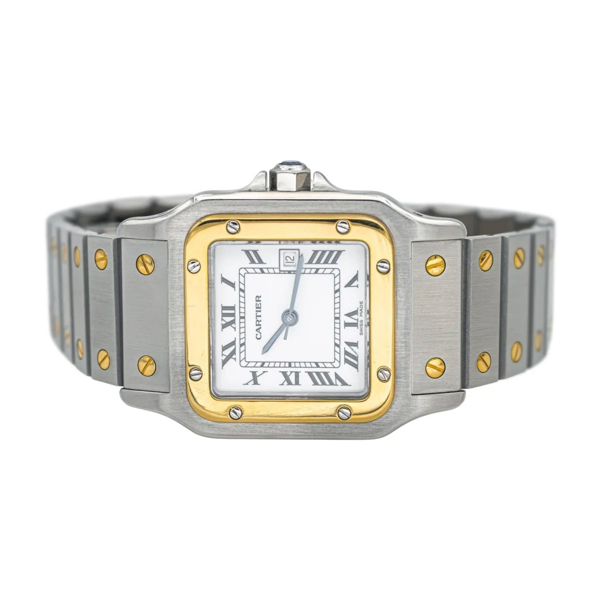 Montre CARTIER "Santos" en or jaune et acier - Image 4