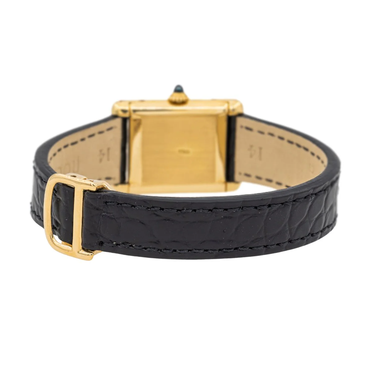 Montre CARTIER "Tank Louis cartier PM" en or jaune et cuir - Image 5