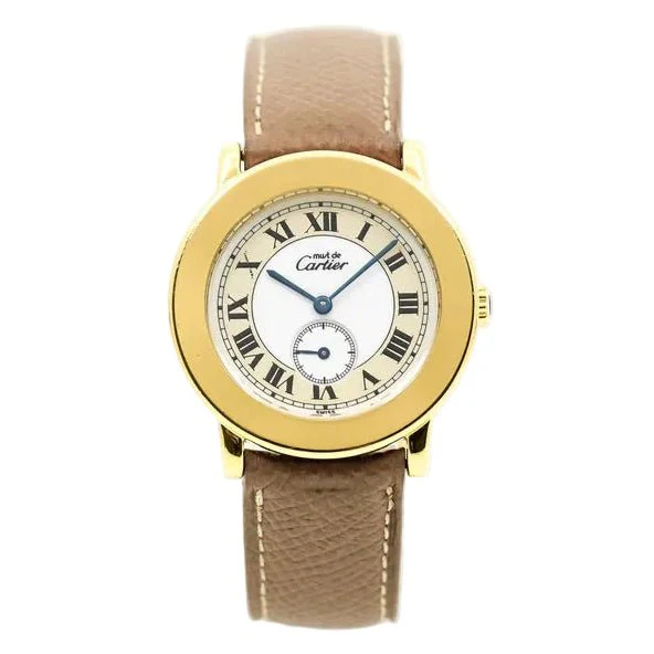 Montre CARTIER "Must II" en vermeil et cuir