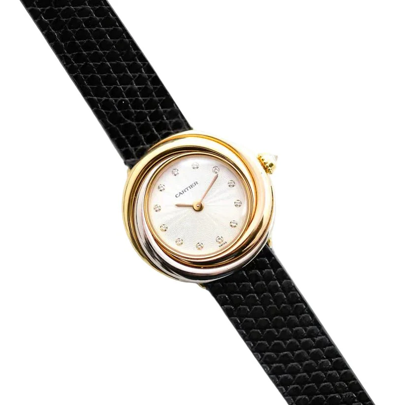 Montre CARTIER "Trinity" en or jaune, or rose, or blanc et cuir - Image 3