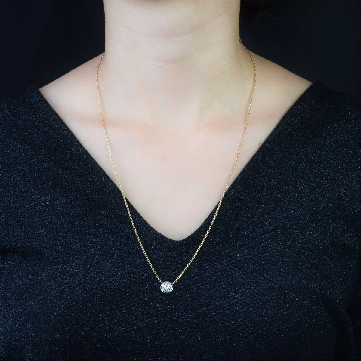 Collier Chaîne en or jaune et diamants - Image 2