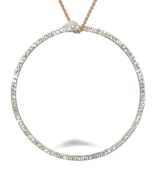 Pendentif signé Ginette NY en or rose avec un cercle en diamant - Image 3